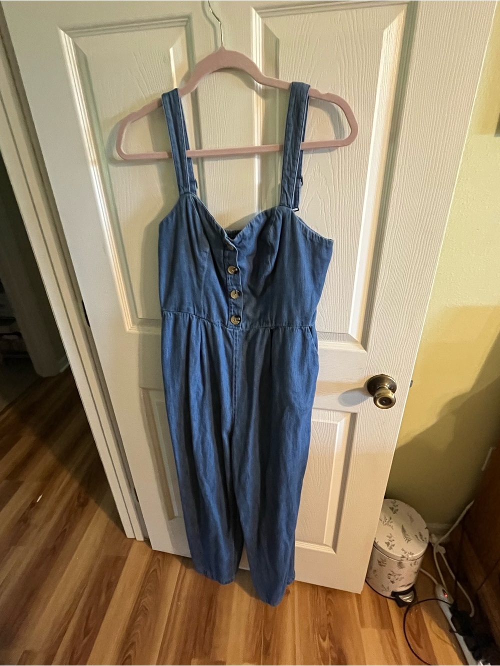 Old Navy Blue Denim Jumpsuit with Button Front